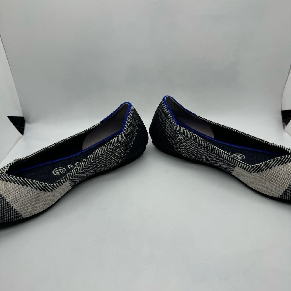 Rothy's THE FLAT Shoes Size 7.5 Retired Buffalo Plaid Round Cap Toe Slip On - Picture 4 of 11